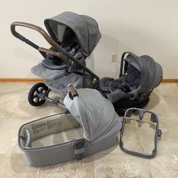Nuna Mixx Stroller With Car Seat And Bassinet grey