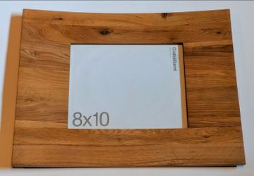 Crate & Barrel 8" x 10" Curved Wood Hanging Picture WIDE Frame