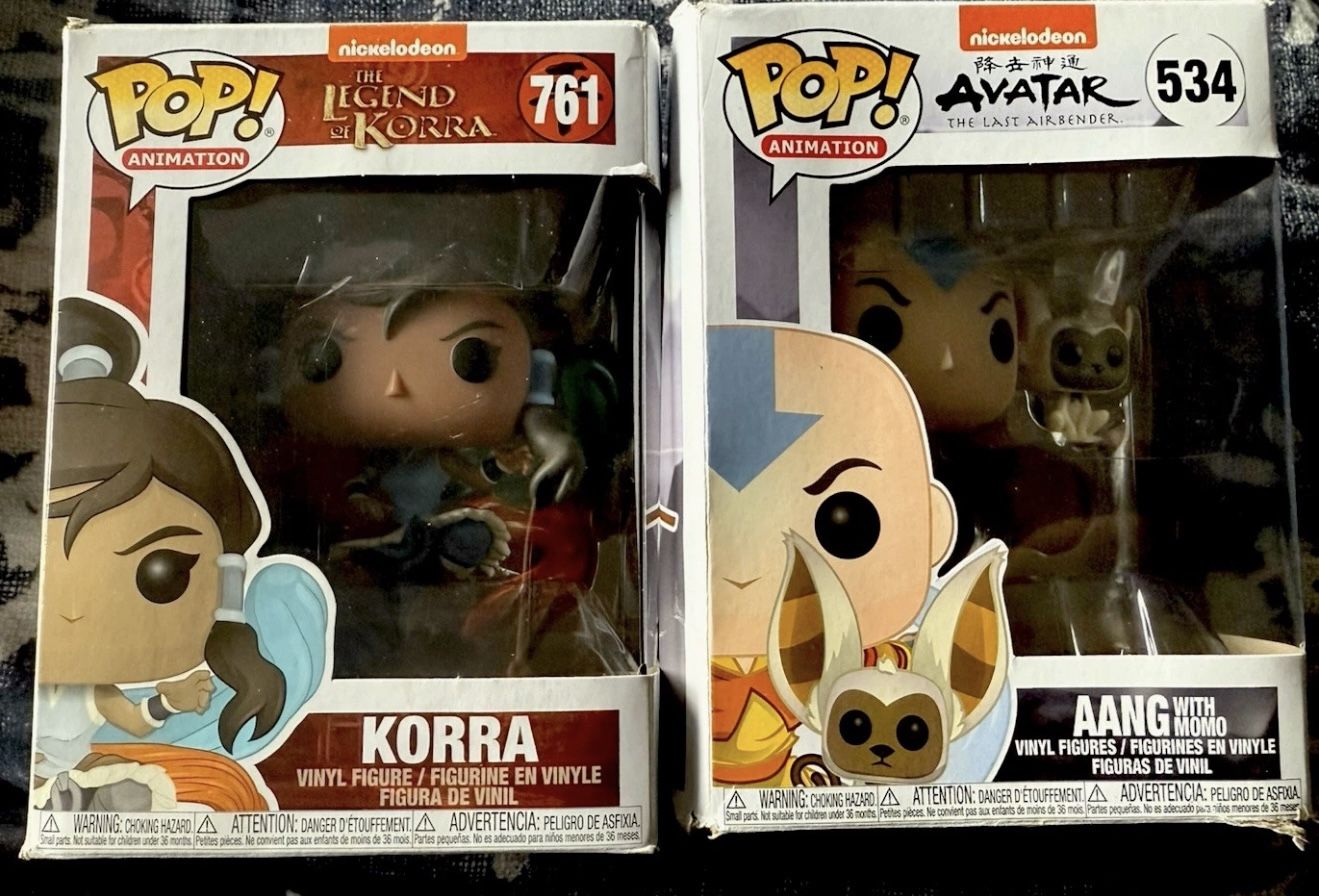Funko Pop! Vinyl Bundle: ATLA Aang with Momo #534 and TLoK Korra #761