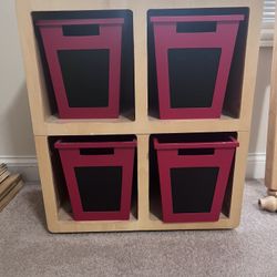 Kids Storage Bins With Chalkboard Front