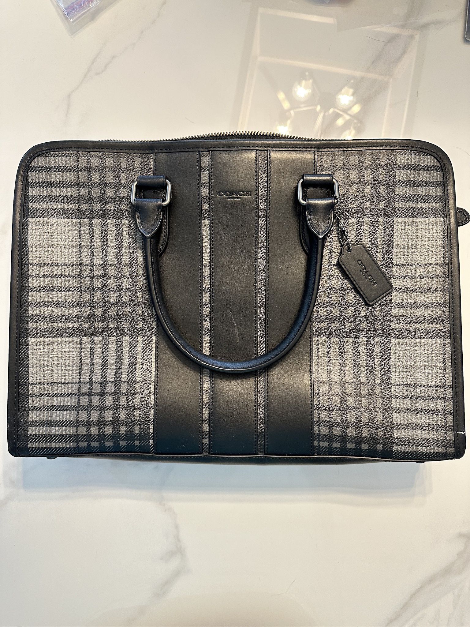 Coach Laptop Bag - Plaid Print