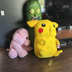 Giant Plush Toys Pokémon Rick And Morty &Pig $30 For All