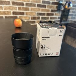 Panasonic Lumix G 25mm F1.7 ASPH Lens – MFT / Micro Four Thirds + Box & Hood