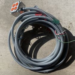 Conduit 1/2 in. x 18 Feet Long Aluminum-Flexible-ULL With 4 Gang Hubble Outlets As Shown