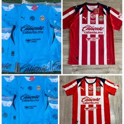 Soccer Chivas Guadalajara el rebaño sagrado  New Jersey  2025-  2026 fan version sizes small to 4xl tricampeon futbol Mexico home local away visitante