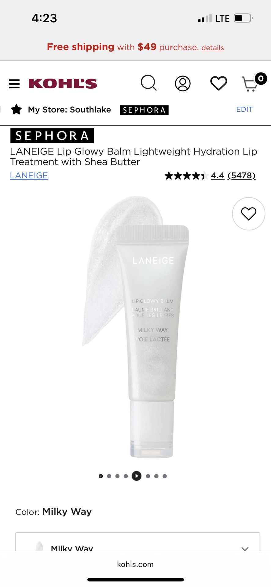 New Laneige Lip Glowy Balm Milky Glow