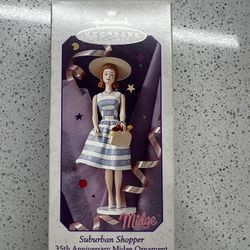 Vintage 1998 Hallmark - Keepsake Barbie Suburban Shopper - 35th Anniversary Midge Ornament