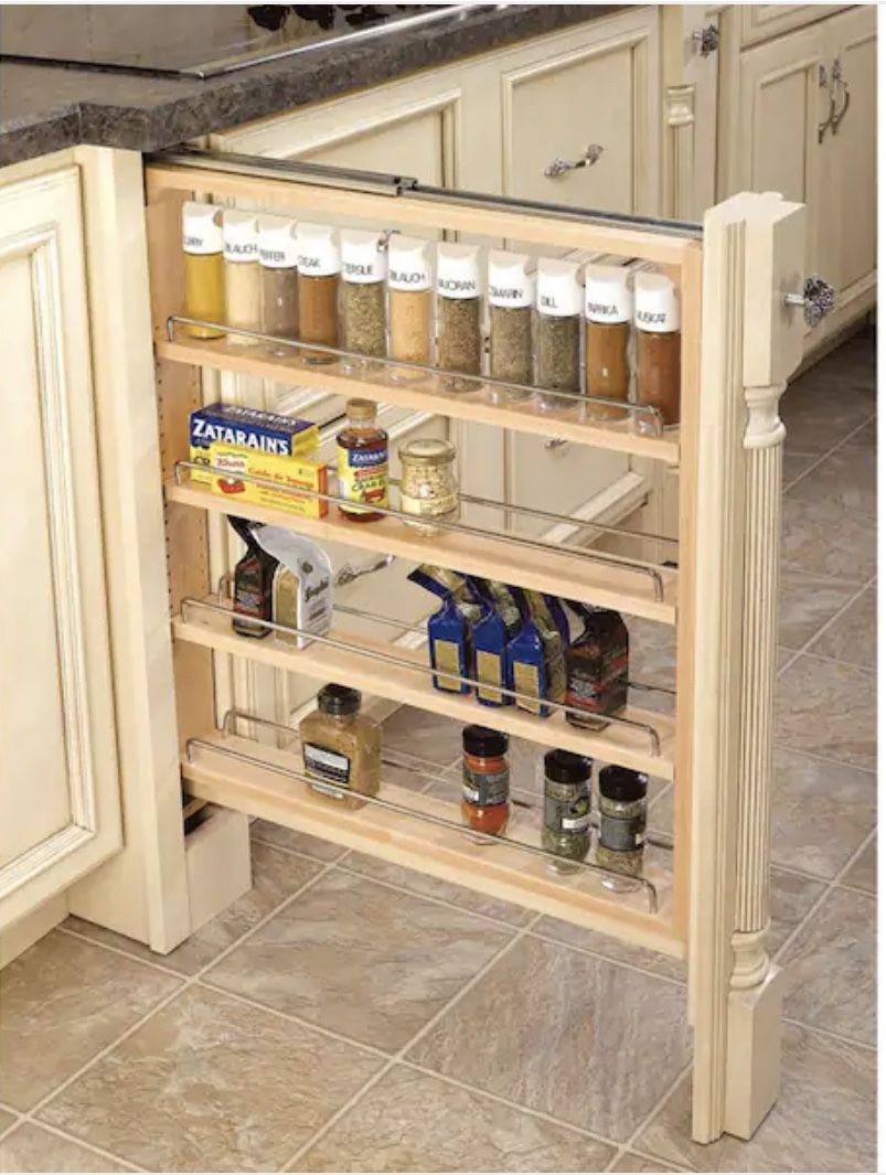 Rev-A-Shelf Maple Cabinet Base Filler Organizer Rack