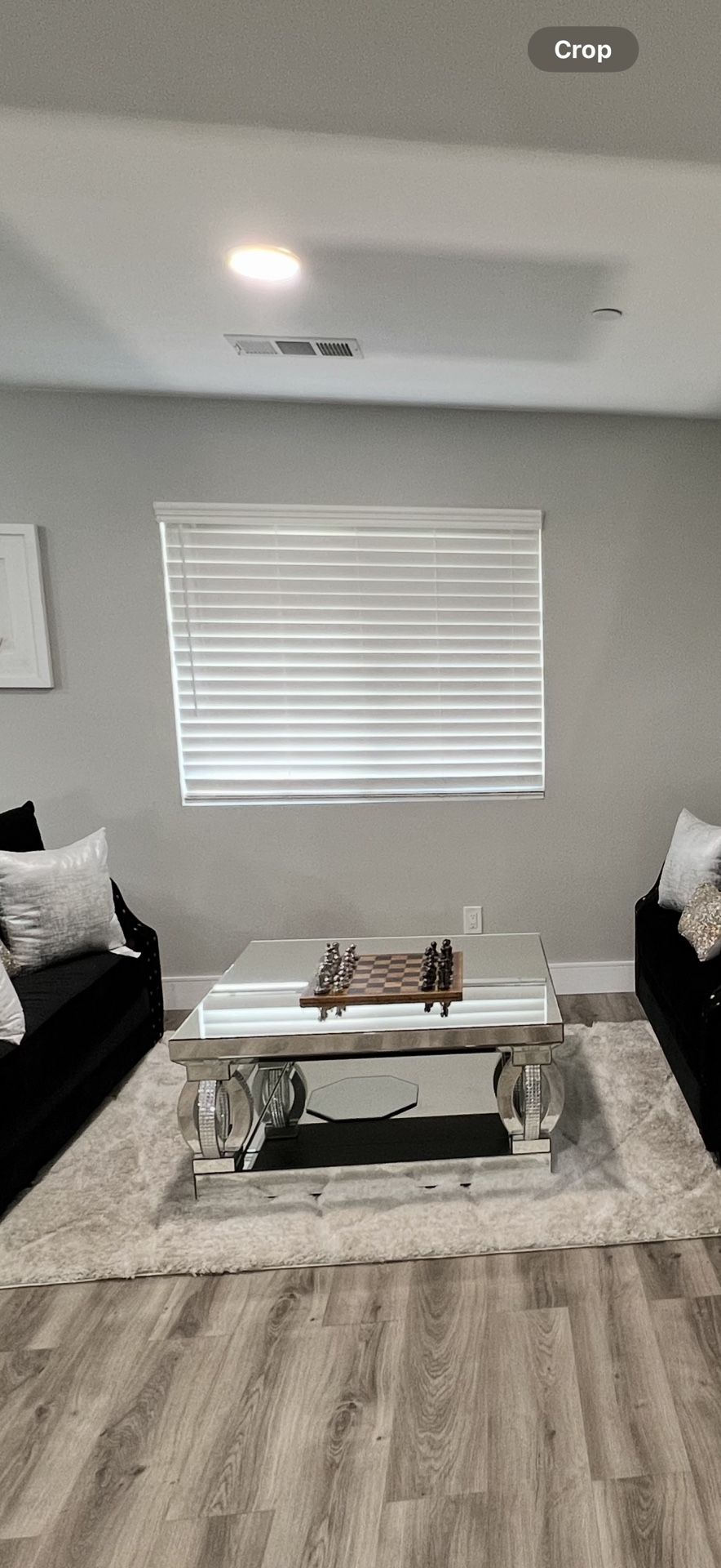 Elegant Amalia Glass Mirror Coffee Table