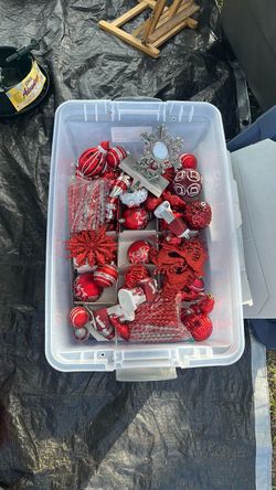 Red and Silver Christmas Ornament Collection