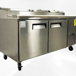 NSF Pizza Prep Table Stainless 2 Doors Refrigerator CD-71PP