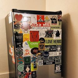 Sticker Bombed Mini Fridge Refrigerator 