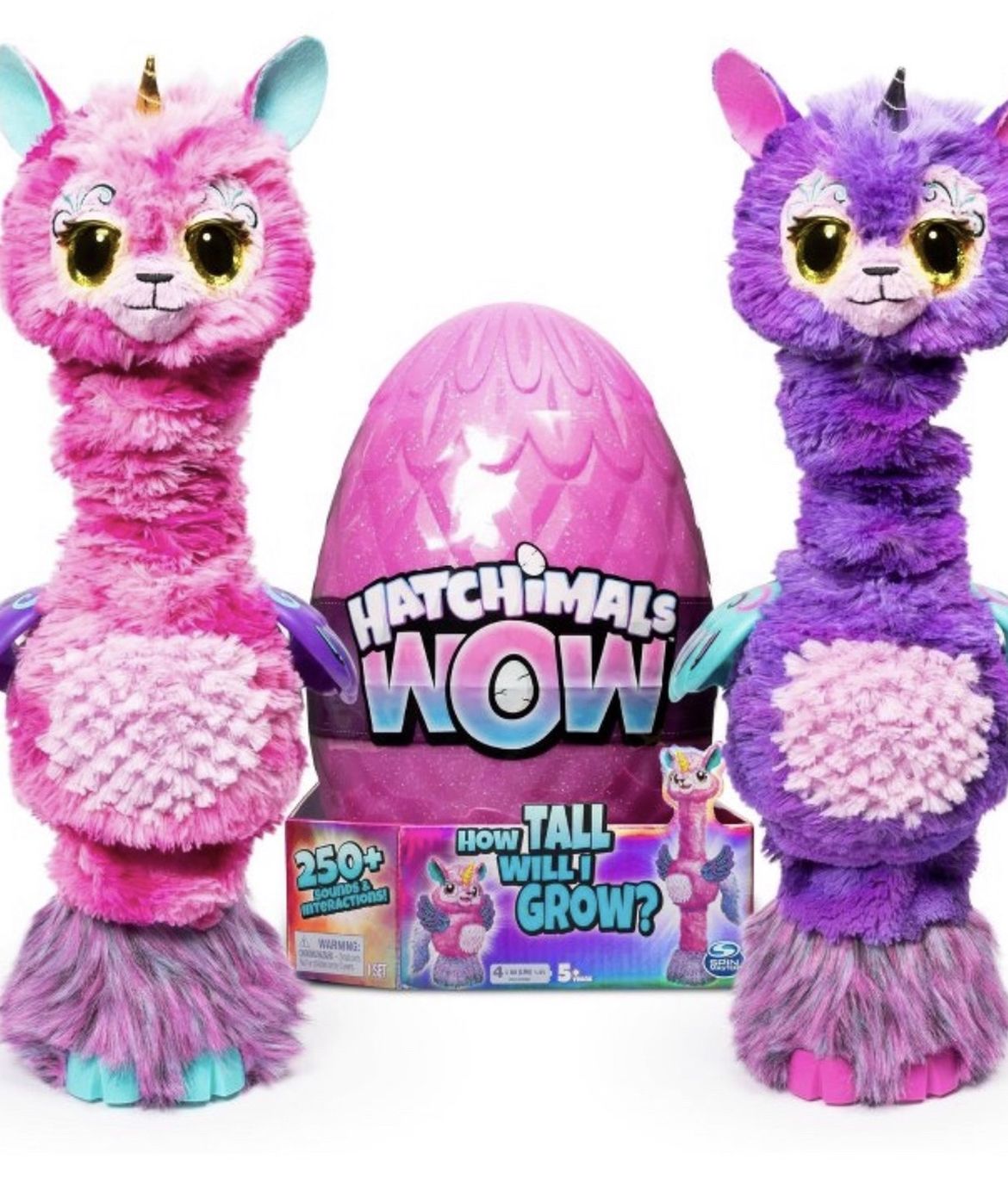 Hatchimals Wow 32” Llalacorn Interactive Toy with Re-hatchable Egg -