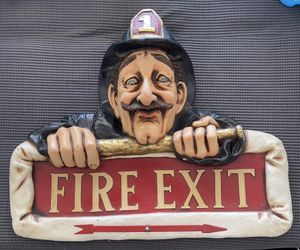 Firefighter Fire Exit Wall Decoration 
