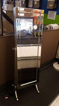 Storage floor mirror