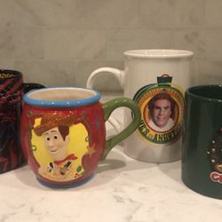 4 Themed Cups Toy Story Spider-Man Christmas Vacation & Elf