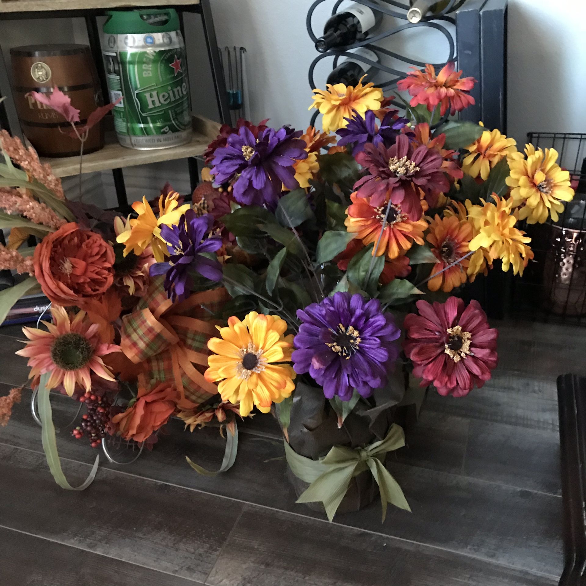 Fall Decorations five in total flowers