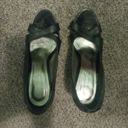 Andrea Leather Heel Shoes Size 6.5