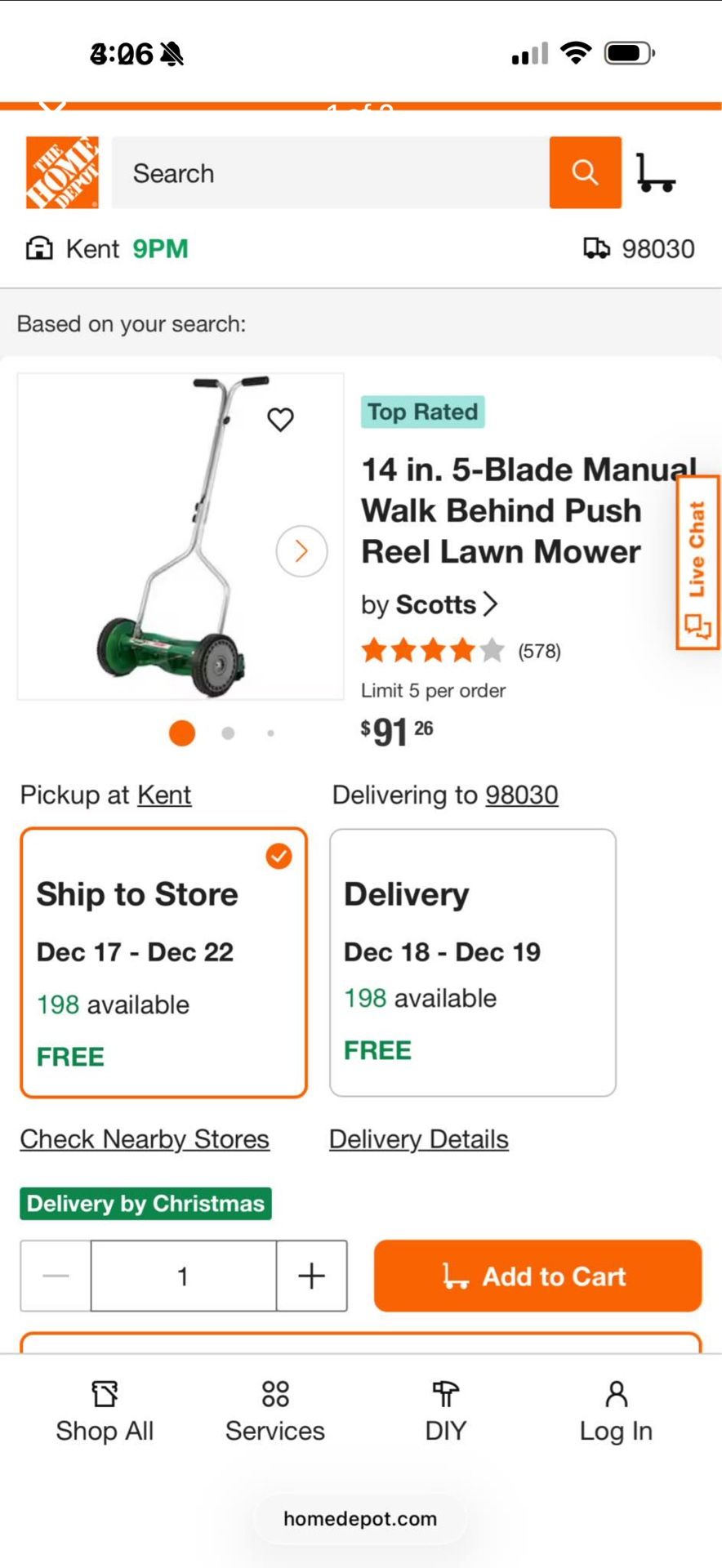 Reel Lawn Mower New
