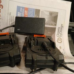 2 Batteries, Charger  And Box Ahihu Chainsaw