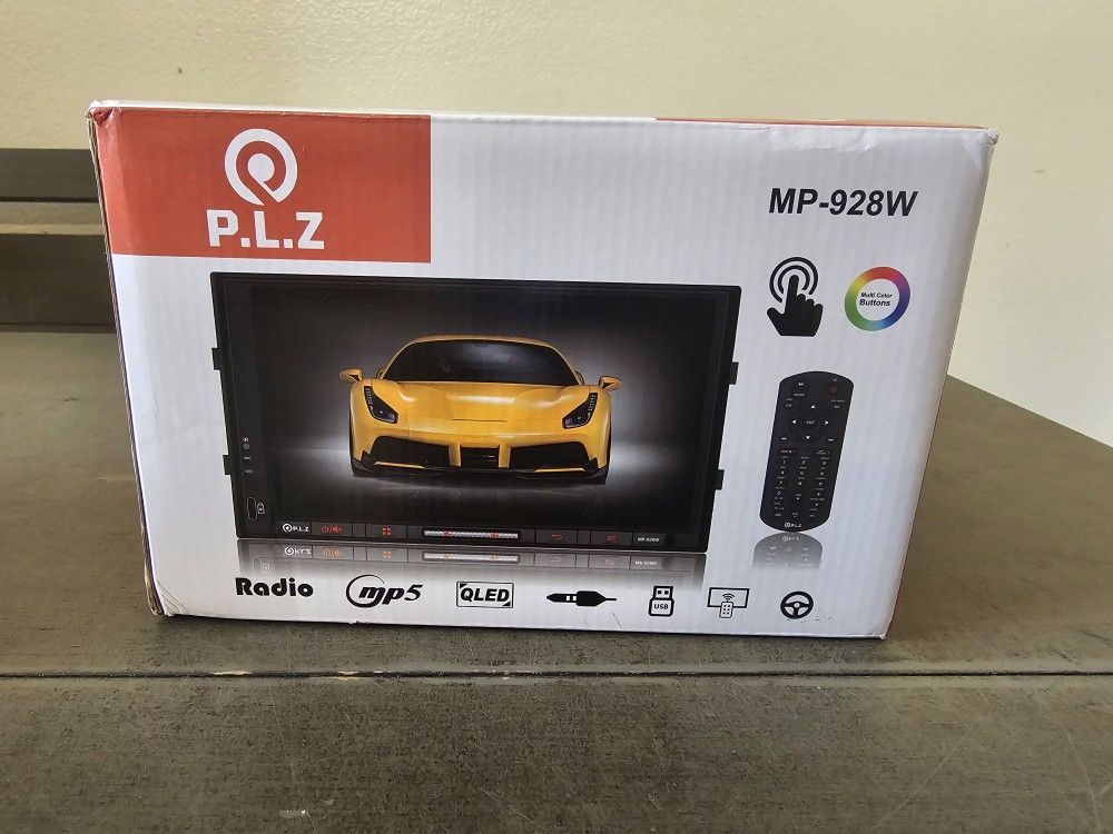 PLZ MP-928W 7" HD Wireless Double DIN Apple Carplay Car Stereo Black