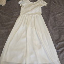 Girls Size 8/9 Y - Baptism Dress White