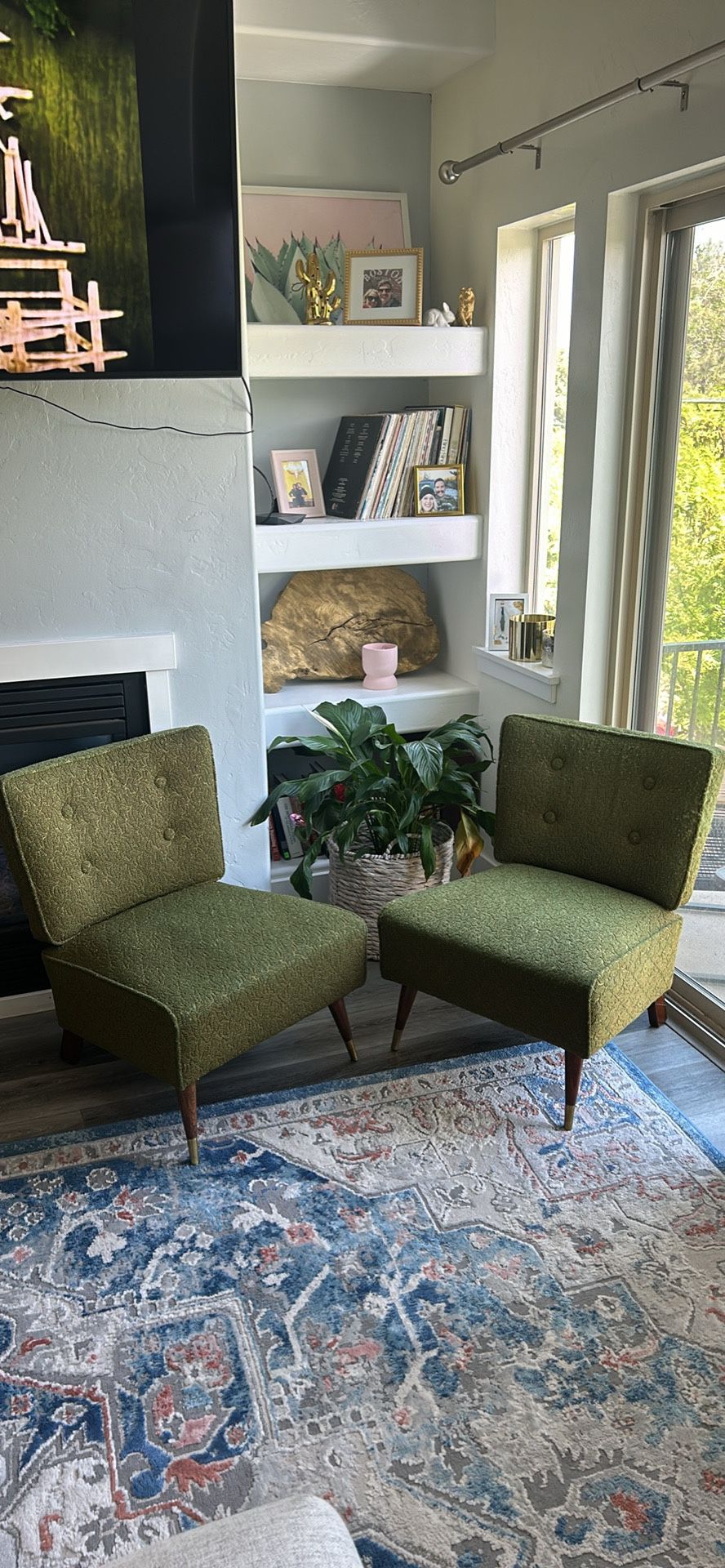 Mid Century Modern Chairs 1960’s Set Of 2 Green