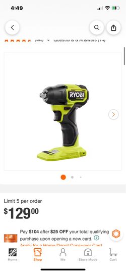 RYOBI ONE+ HP 18V Brushless Cordless Compact 3/8 in. Impact Wrench (Tool Only)