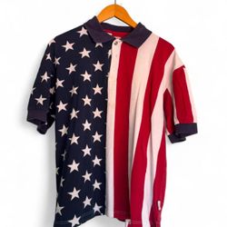 Vintage American flag polo shirt