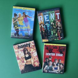DVD Movie Bundle Crossroads, Rent, Honey, Center Stage Music Dance Film Lot Of 4