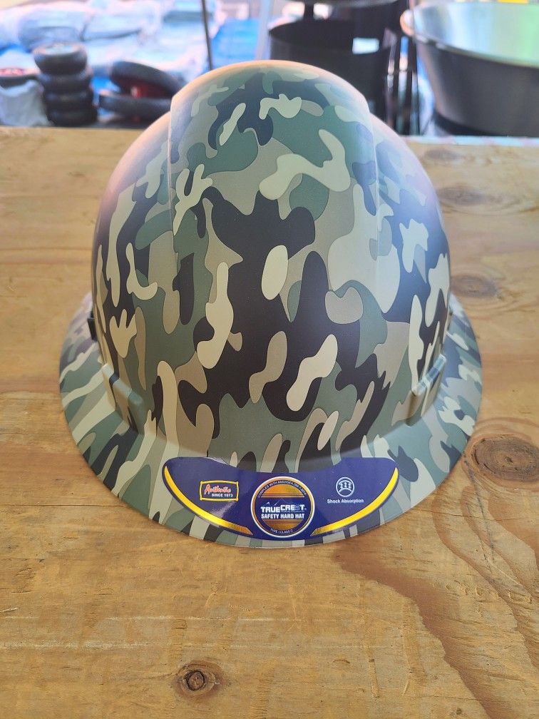 Dark Matte Army Print Fiberglass Hard Hat