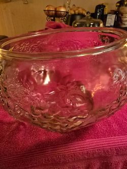 Punch Bowl with Grape Design