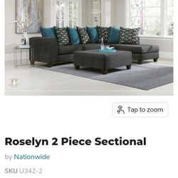 Roselyn 2 Piece Sectional & Rug