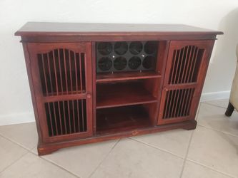Pier One Cabinet With Wine Shelf