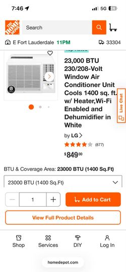 LG window unit 23,000 btu