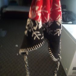 Red White And Black Winter Hat Medium 