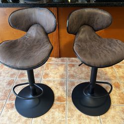 Bar Stools Set of 2 - Brown