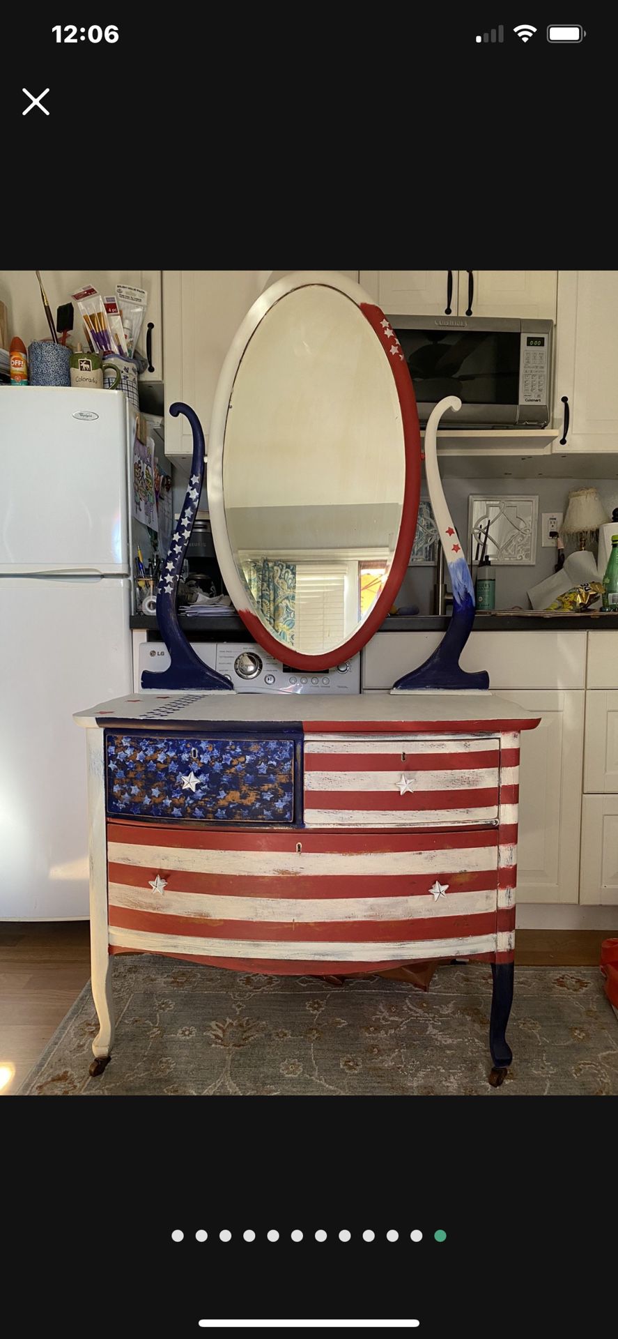 American Flag Antique Dresser 