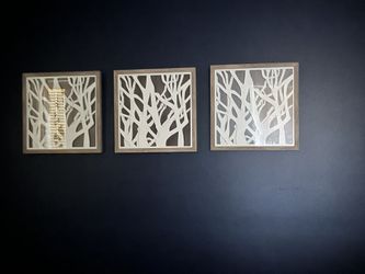 Modern Organic Wall Art Decor $12 Each 20x20 Neutral Forest Abstract  