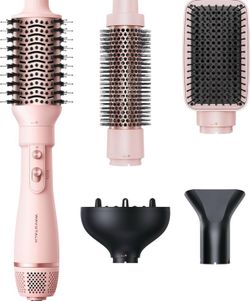 Blow Dryer Brush Set, Wavytalk Air Sculpt 5-in-1 Hot Air Brush Set, Multi Hair Styler, Pink
