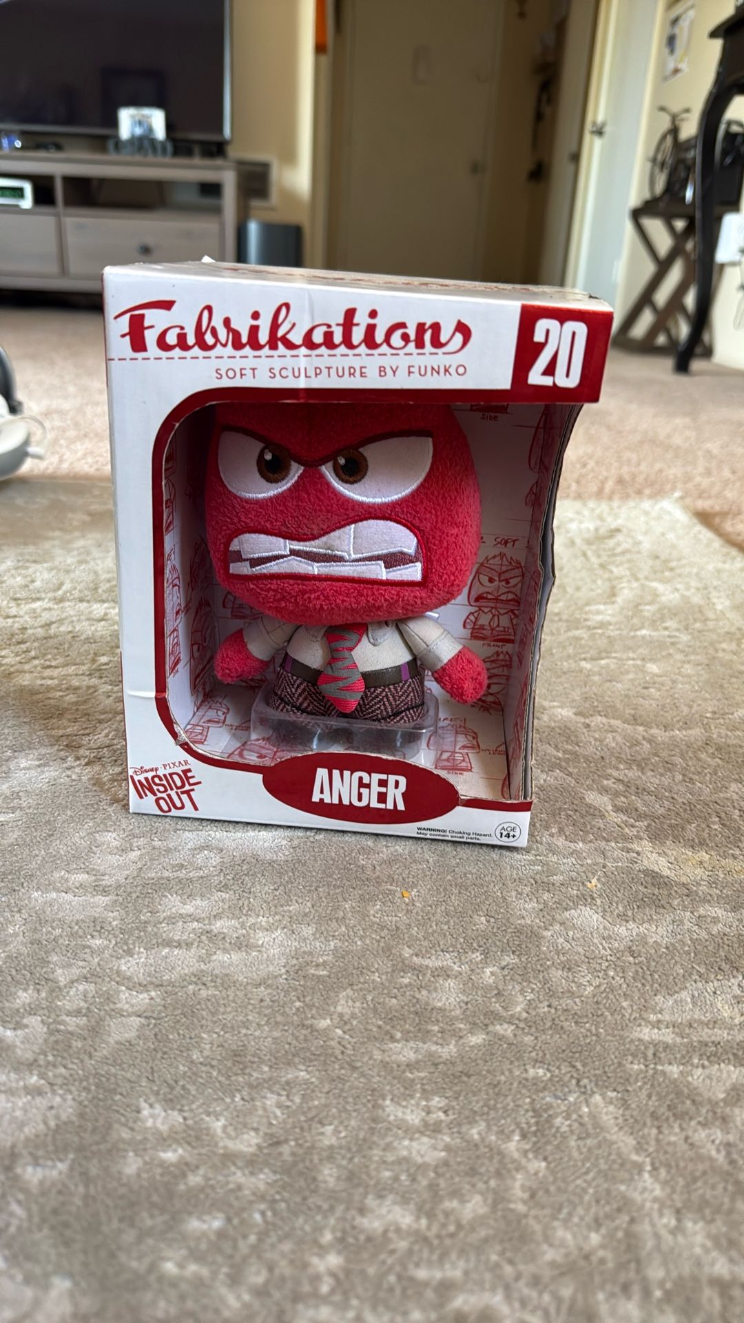 Funko Fabrikations - Anger #20 6" Soft Sculpture Disney Inside Out