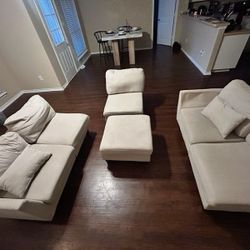 Beige 6 Piece Modular Couch-under 5 Months Of Use 