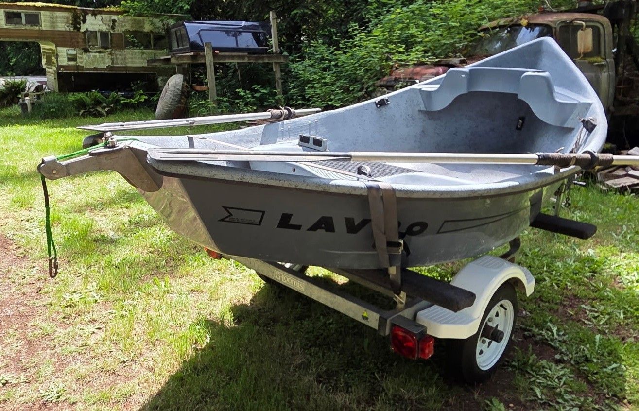 1999 LaVro 10' Fiberglass Driftboat And Trailer