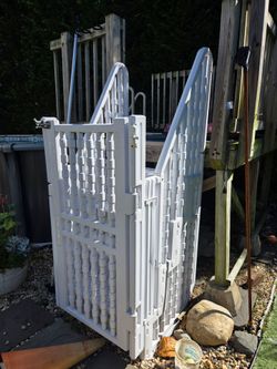 Above ground pool steps and gate