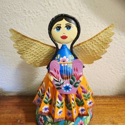 Mexico Hand-painted Tin Angel BEAUTIFUL
