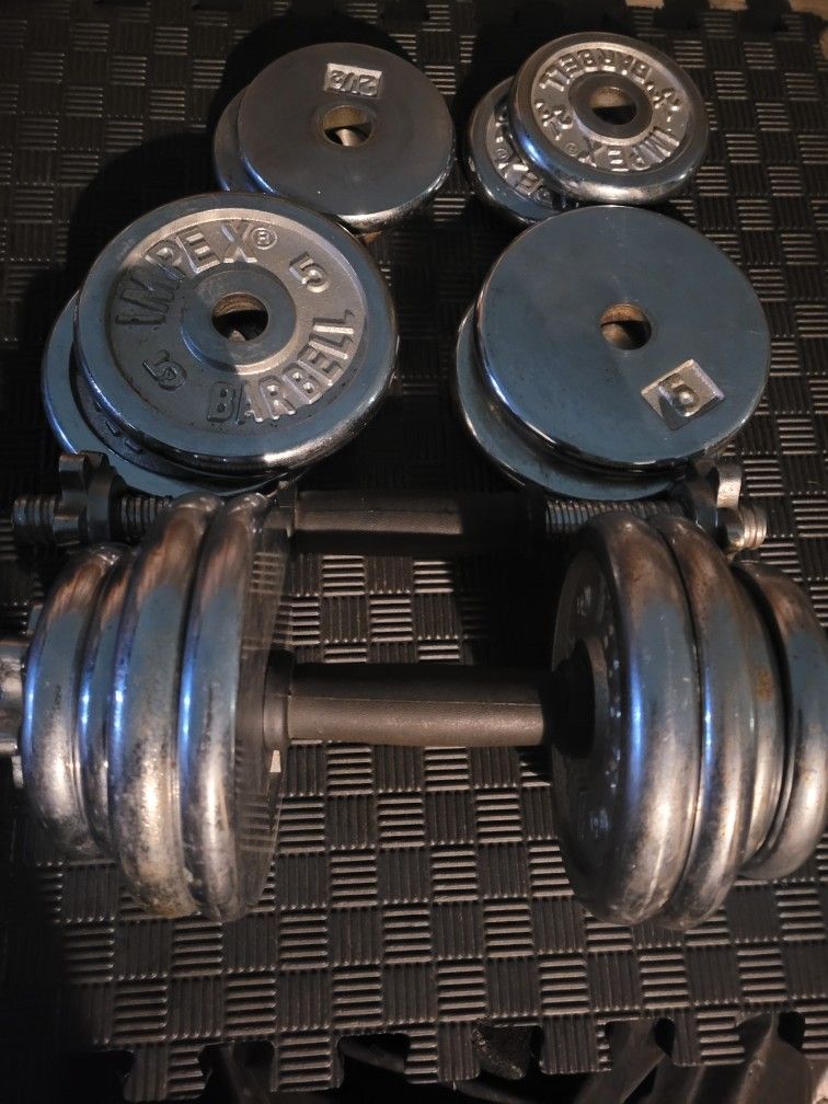 32lbs chrome dumbells Weights