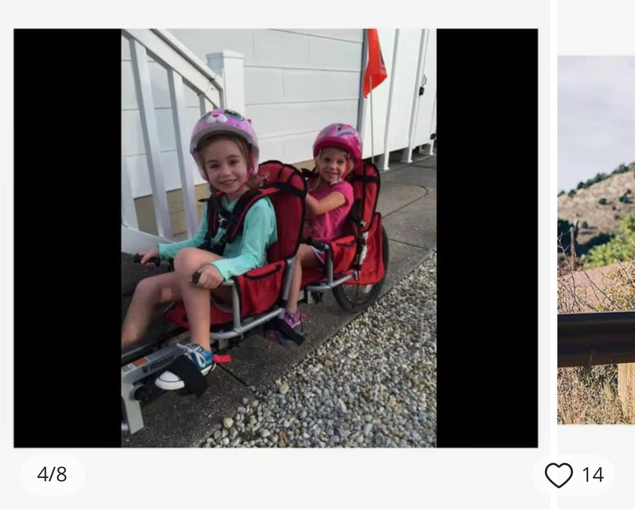 Twins Bicycle Trailer with Connector, 20 Inch Air Wheel Steel Carriage for Two Kids