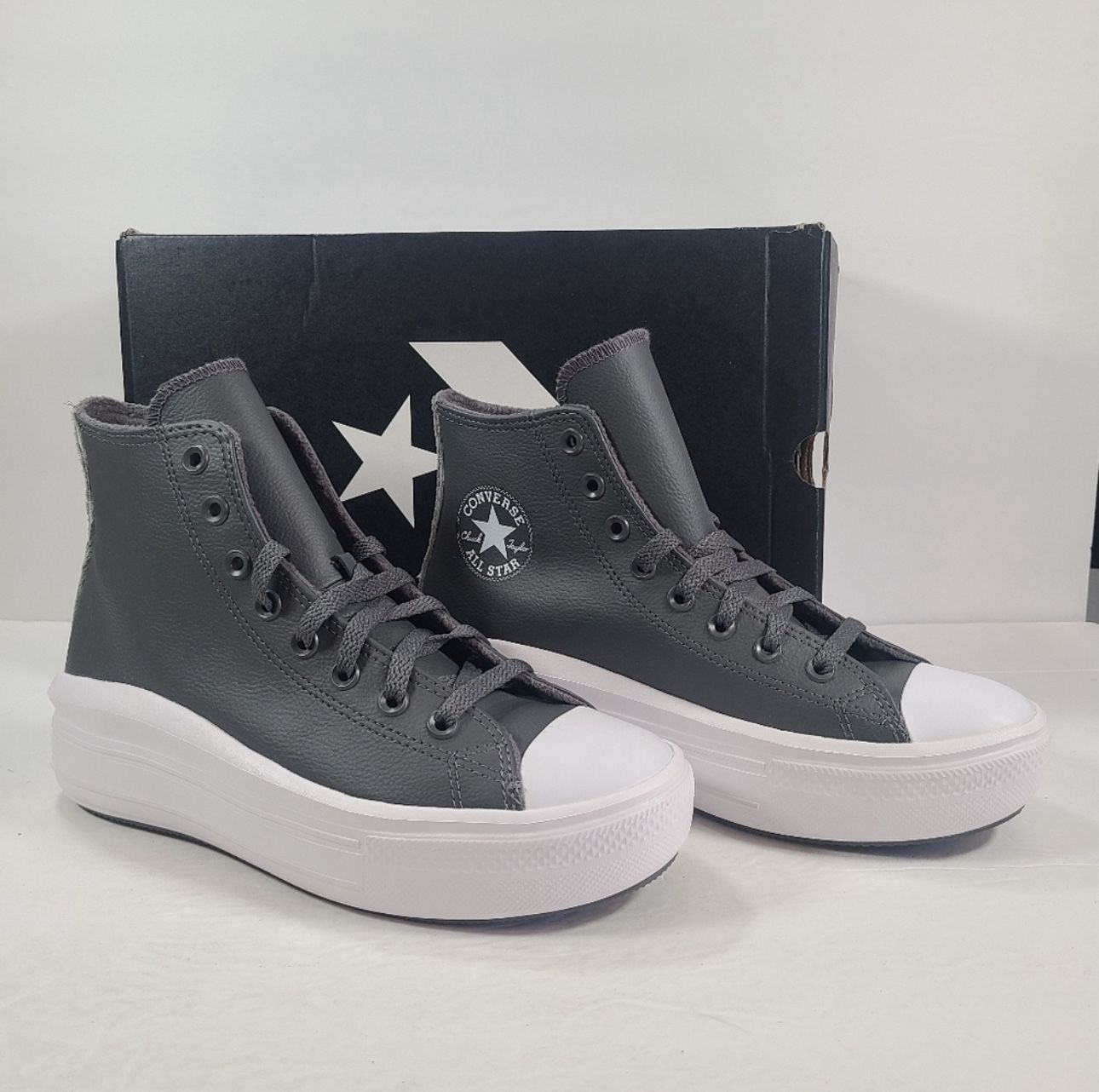 Converse CTAS Move Hi Platform Sneakers Iron Grey Women Size 9.5