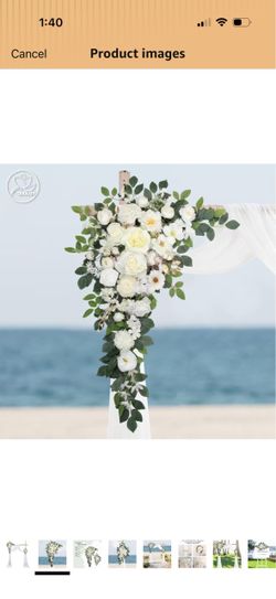 Odouzy Wedding Arch Flowers,Artificial Flower Arch Decor,2pcs Artificial Flower Arrangement for Wedding Decor Reception Backdrop Floral Decorations (W