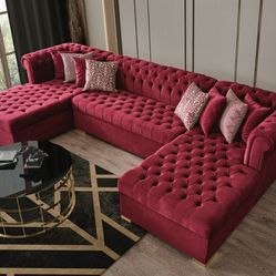 Sheffield Luxury Maroon Sectional

